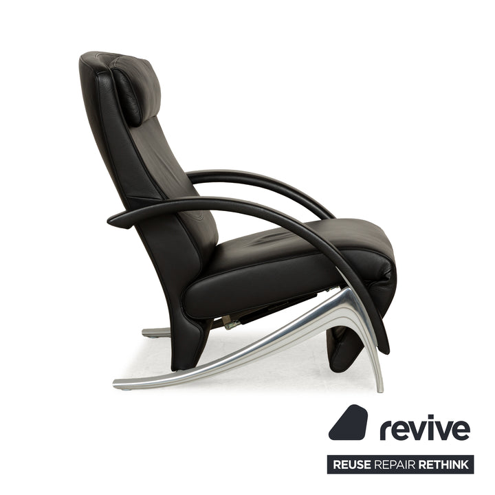 Rolf Benz 3100 Leder Sessel Schwarz manuelle Funktion