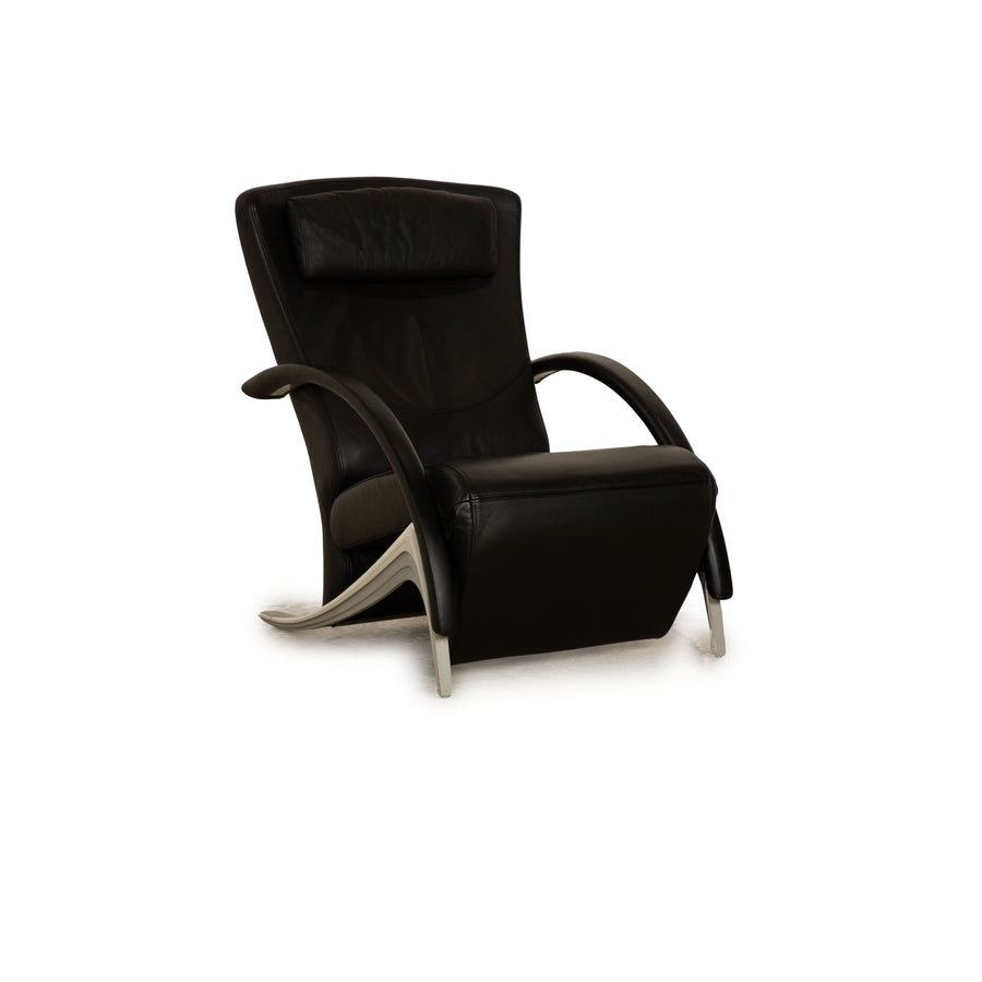 Rolf Benz 3100 Leather Armchair Black manual function