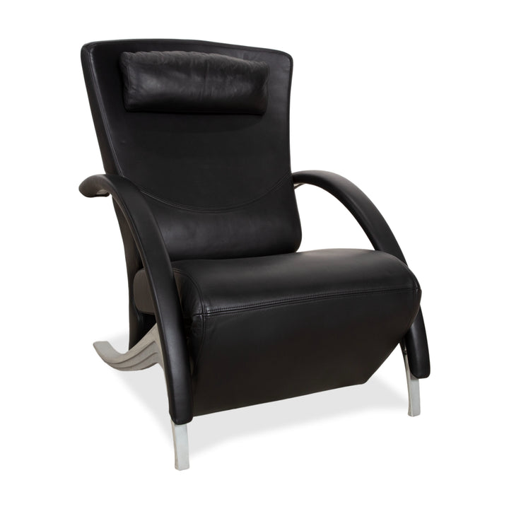 Rolf Benz 3100 Leather Armchair Black manual function