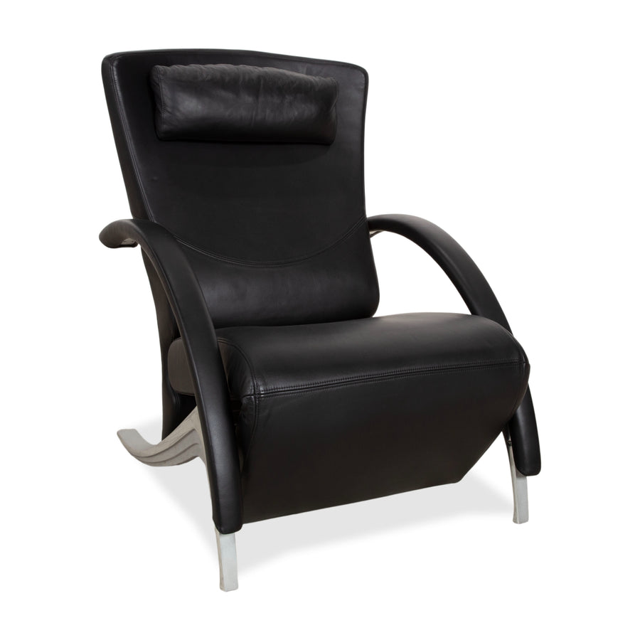 Rolf Benz 3100 Leather Armchair Black manual function