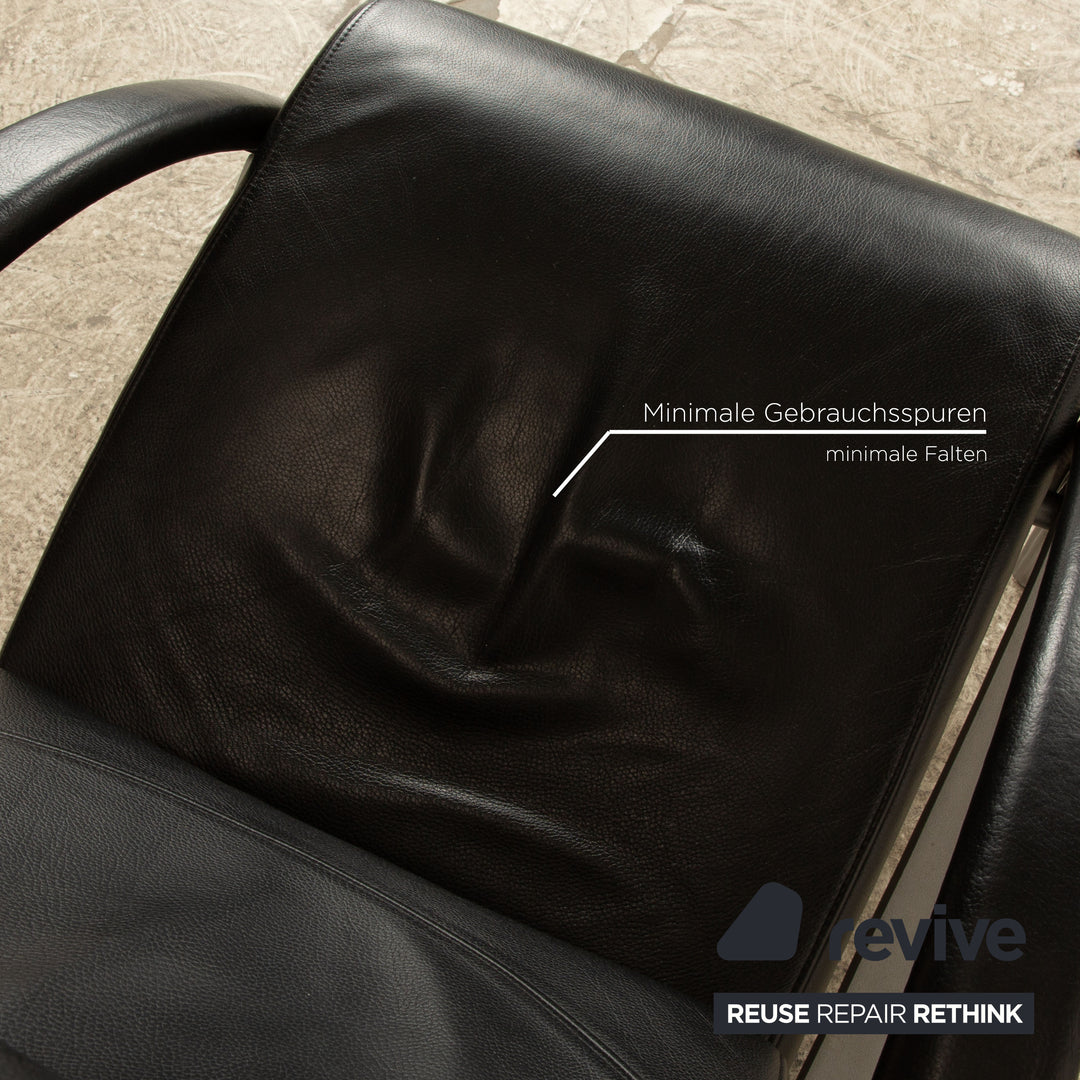 Rolf Benz 3100 Leather Armchair Black manual function