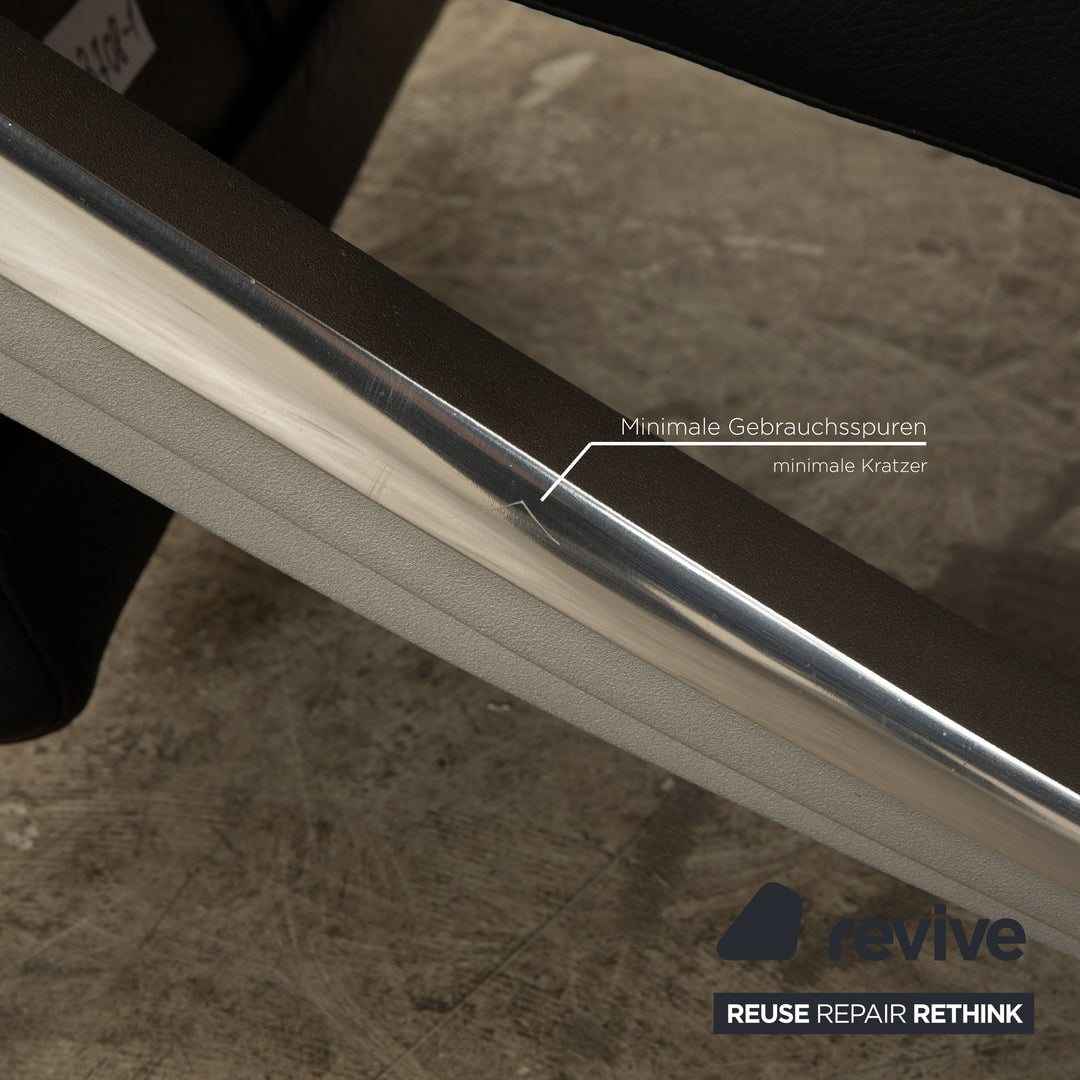 Rolf Benz 3100 Leather Armchair Black manual function