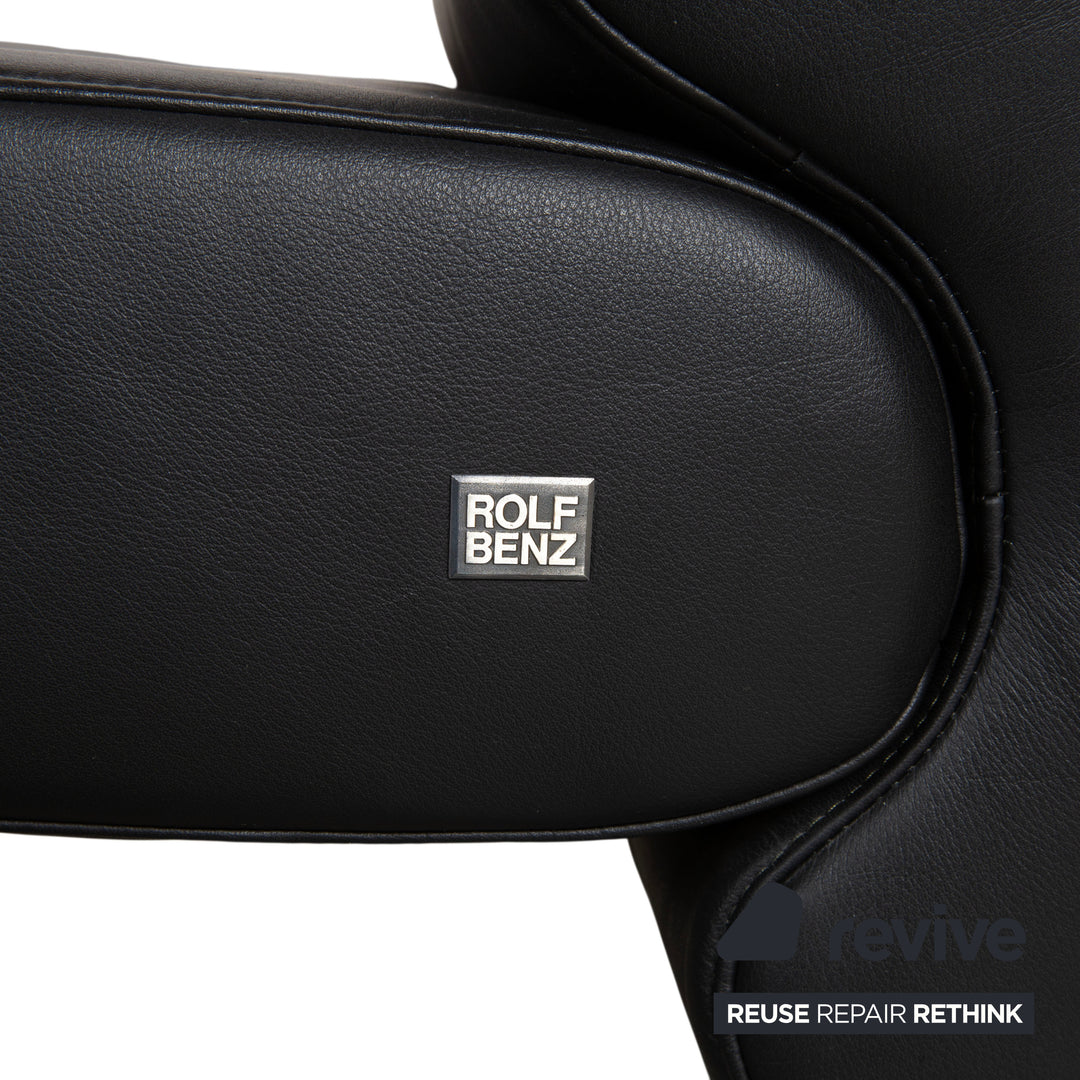 Rolf Benz 3100 Leather Armchair Black manual function