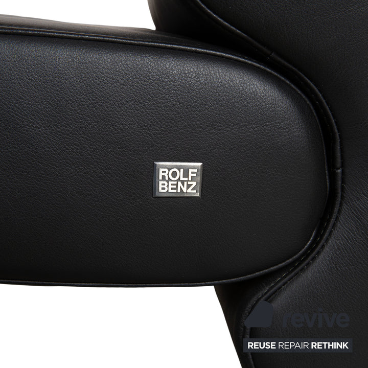 Rolf Benz 3100 Leather Armchair Black manual function