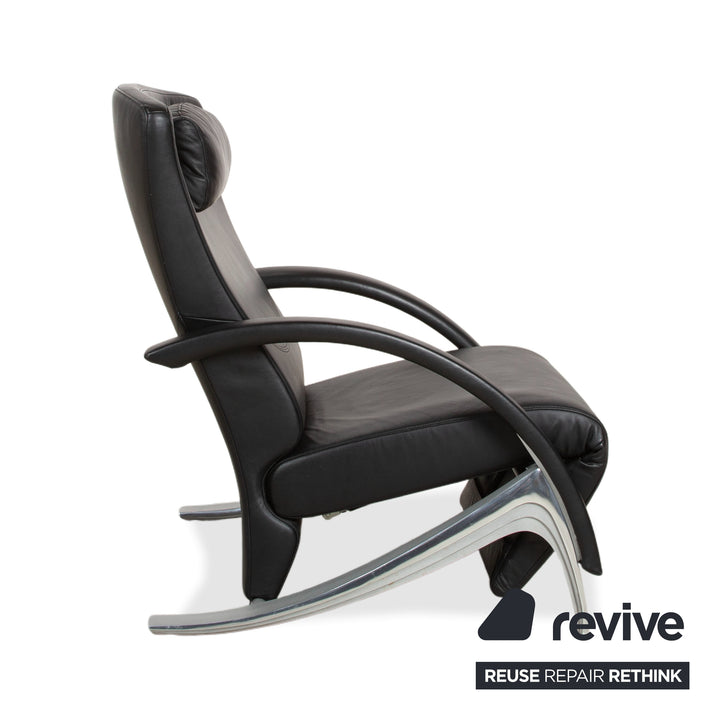 Rolf Benz 3100 Leather Armchair Black manual function