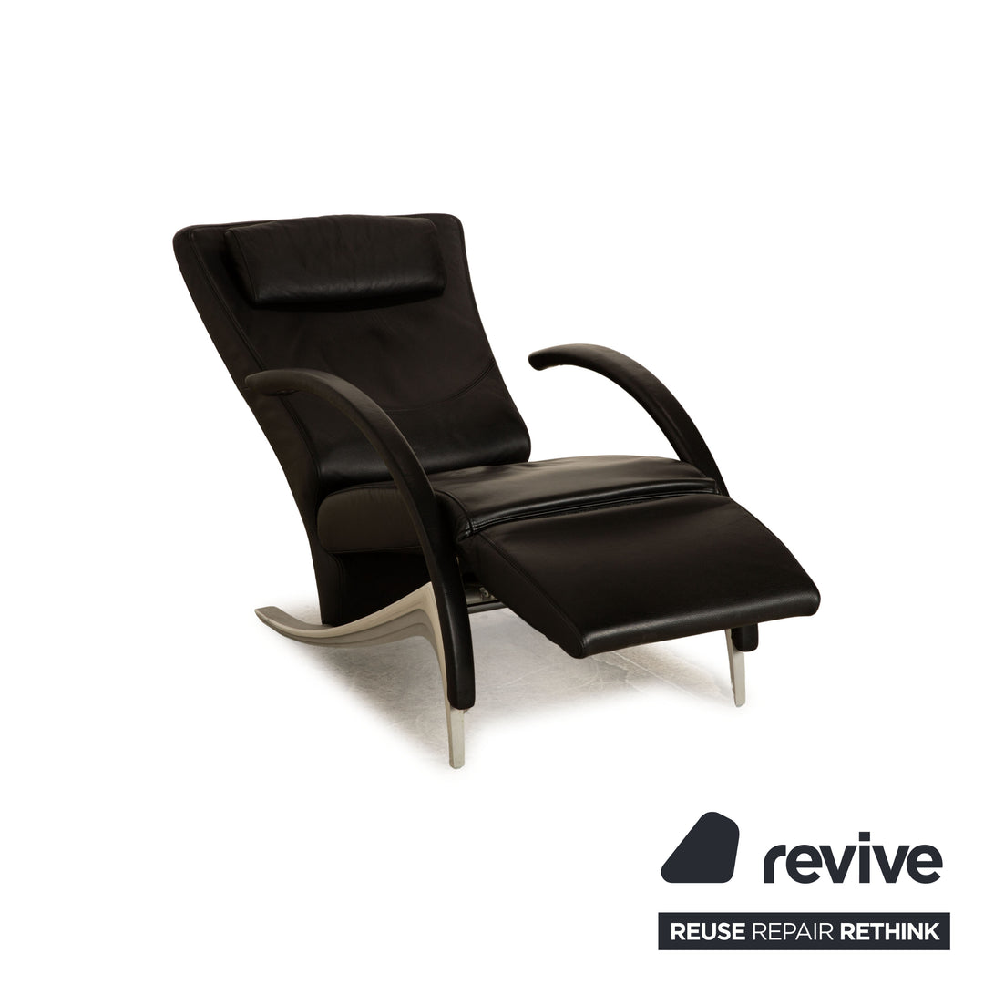 Rolf Benz 3100 Leather Armchair Black manual function