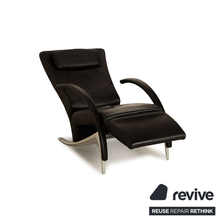 Rolf Benz 3100 Leather Armchair Black manual function
