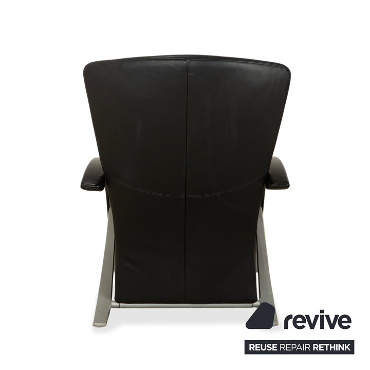 Rolf Benz 3100 Leather Armchair Black manual function