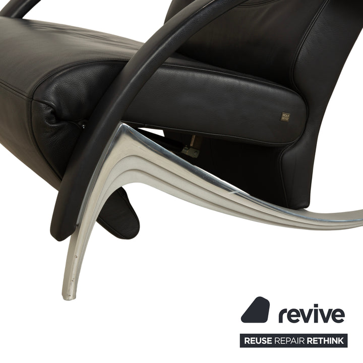Rolf Benz 3100 Leather Armchair Black manual function