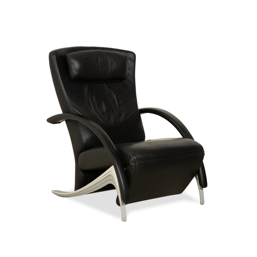 Rolf Benz 3100 Leder Sessel Schwarz manuelle Funktion