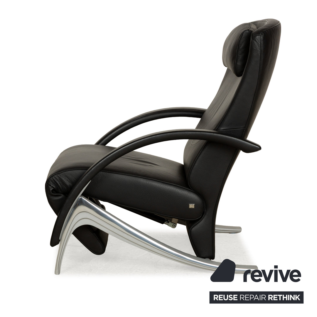 Rolf Benz 3100 Leder Sessel Schwarz manuelle Funktion