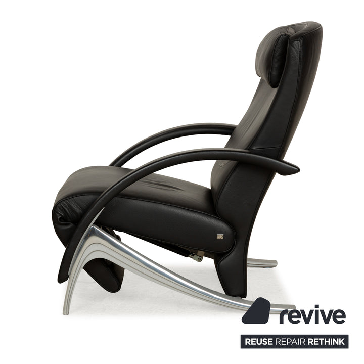 Rolf Benz 3100 Leder Sessel Schwarz manuelle Funktion