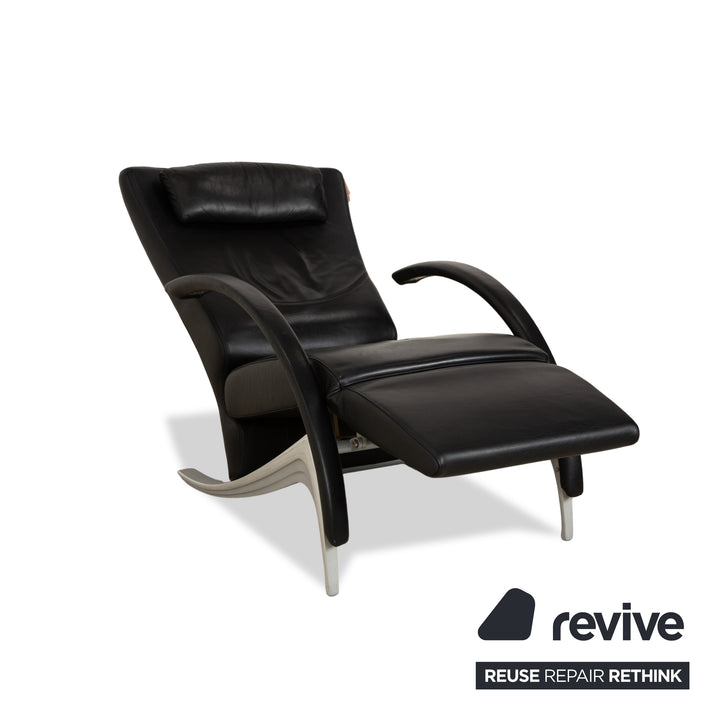 Rolf Benz 3100 Leder Sessel Schwarz manuelle Funktion