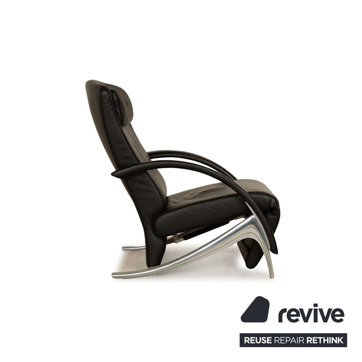 Rolf Benz 3100 Leather Armchair Black manual function