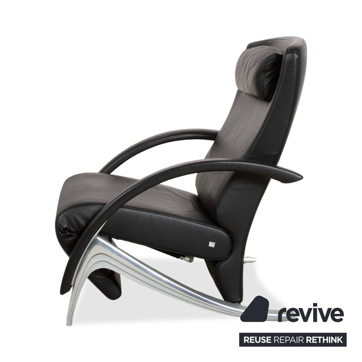Rolf Benz 3100 Leather Armchair Black manual function