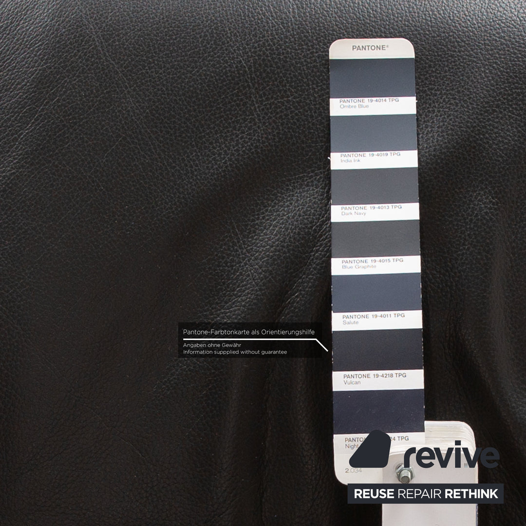 Rolf Benz 3100 leather armchair black manual function relaxation chair