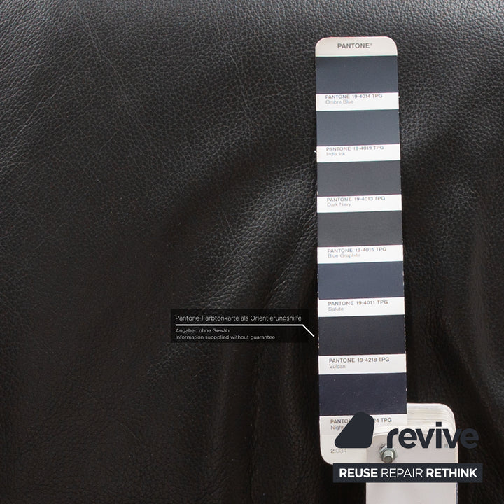 Rolf Benz 3100 leather armchair black manual function relaxation chair