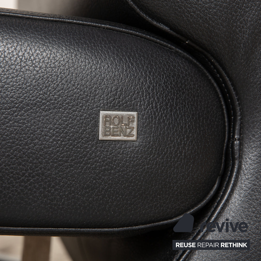 Rolf Benz 3100 leather armchair black manual function relaxation chair