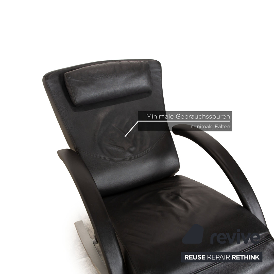 Rolf Benz 3100 leather armchair black manual function relaxation chair