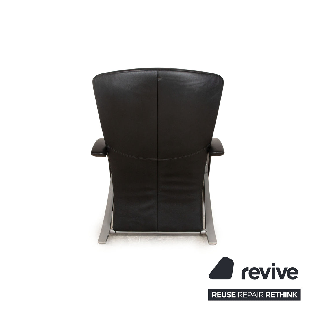 Rolf Benz 3100 leather armchair black manual function relaxation chair