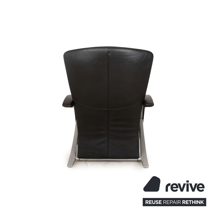 Rolf Benz 3100 leather armchair black manual function relaxation chair