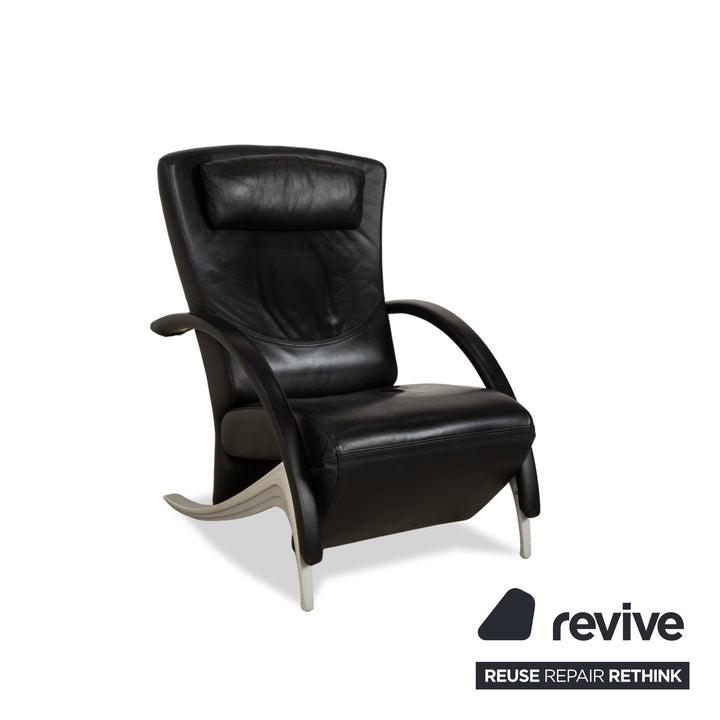 Rolf Benz 3100 Leder Sessel Schwarz manuelle Funktion