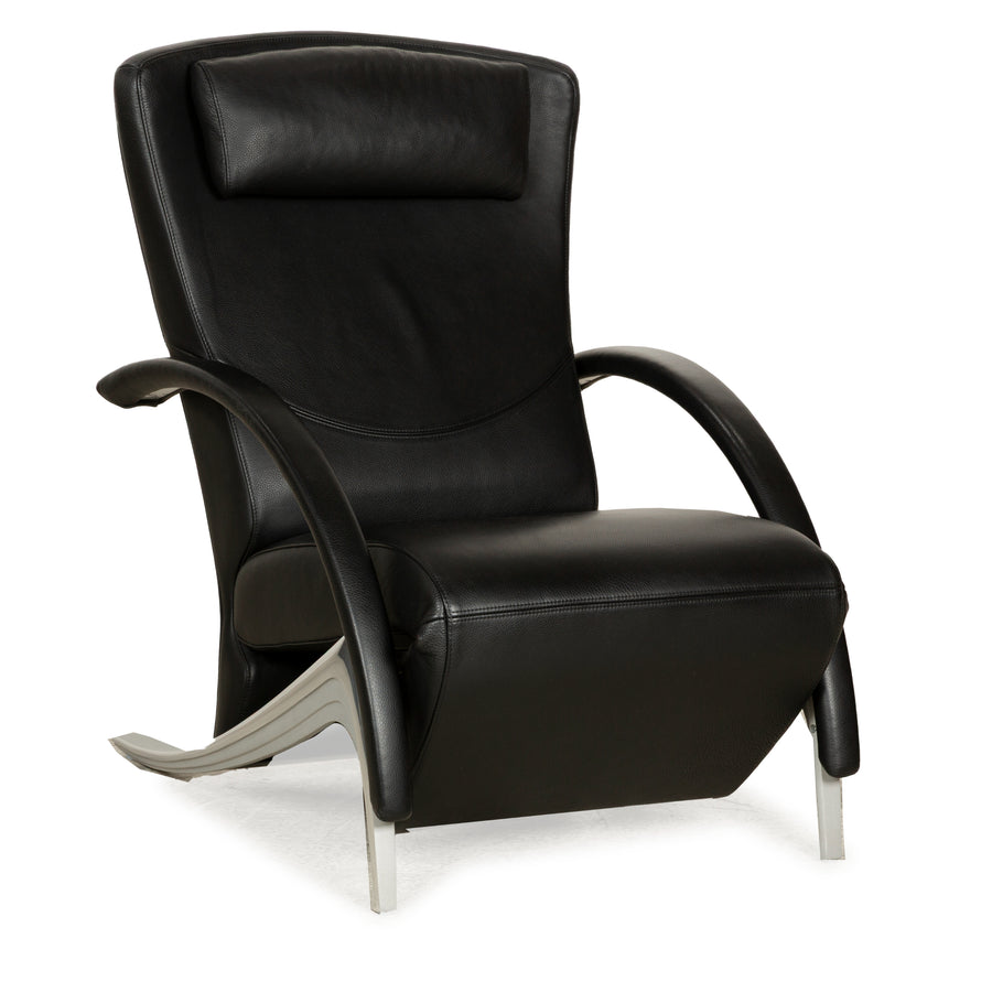 Rolf Benz 3100 Leather Armchair Black manual function