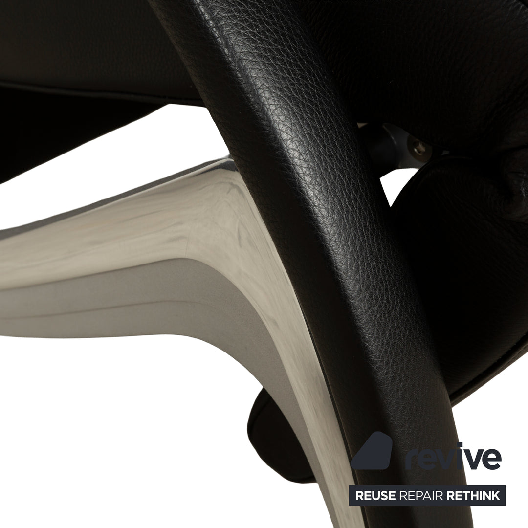 Rolf Benz 3100 Leder Sessel Schwarz manuelle Funktion