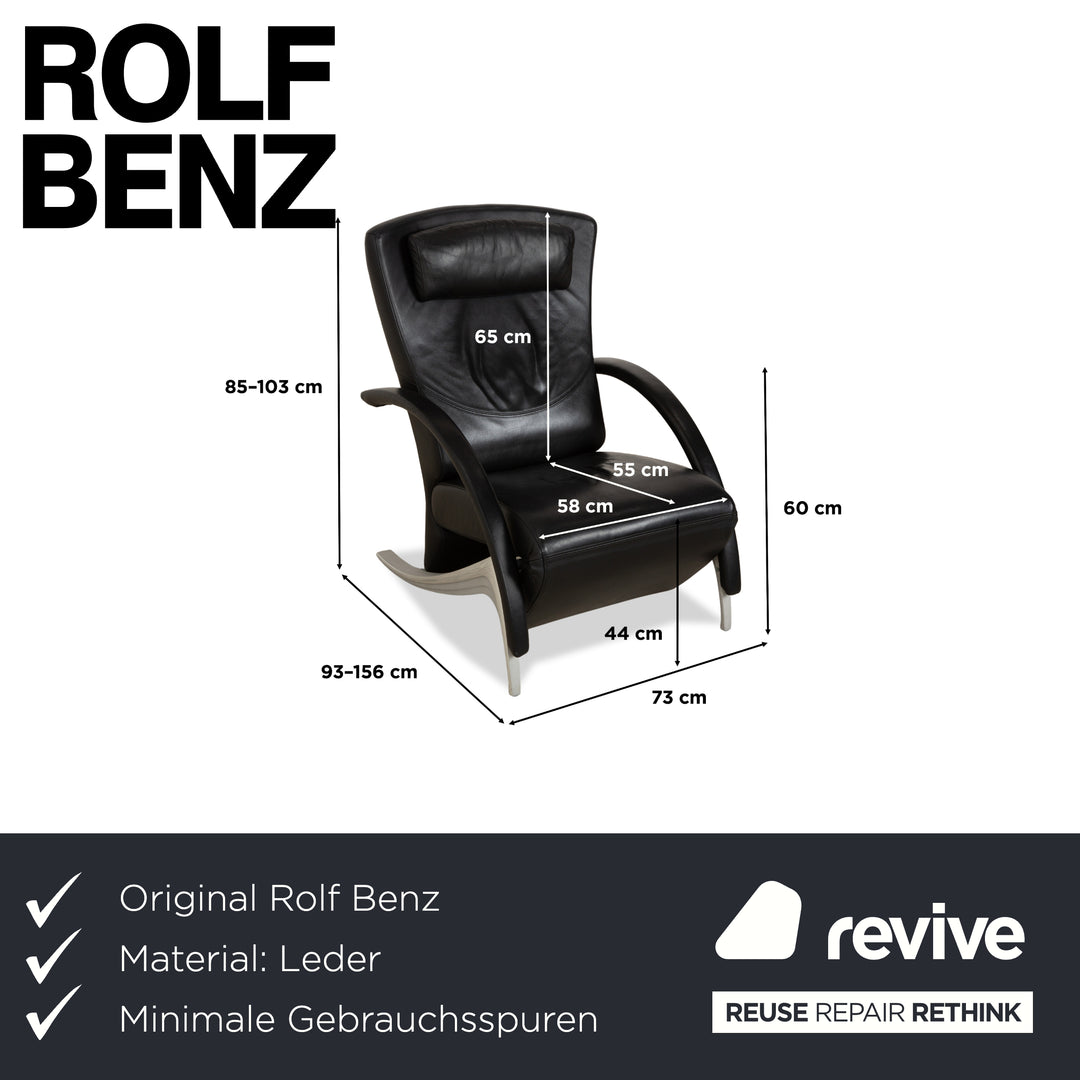 Rolf Benz 3100 Leder Sessel Schwarz manuelle Funktion