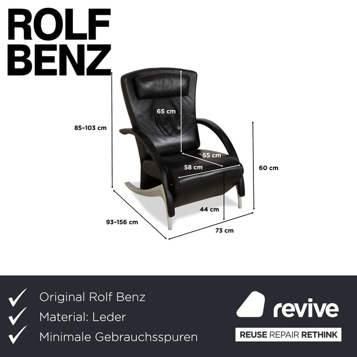 Rolf Benz 3100 Leder Sessel Schwarz manuelle Funktion