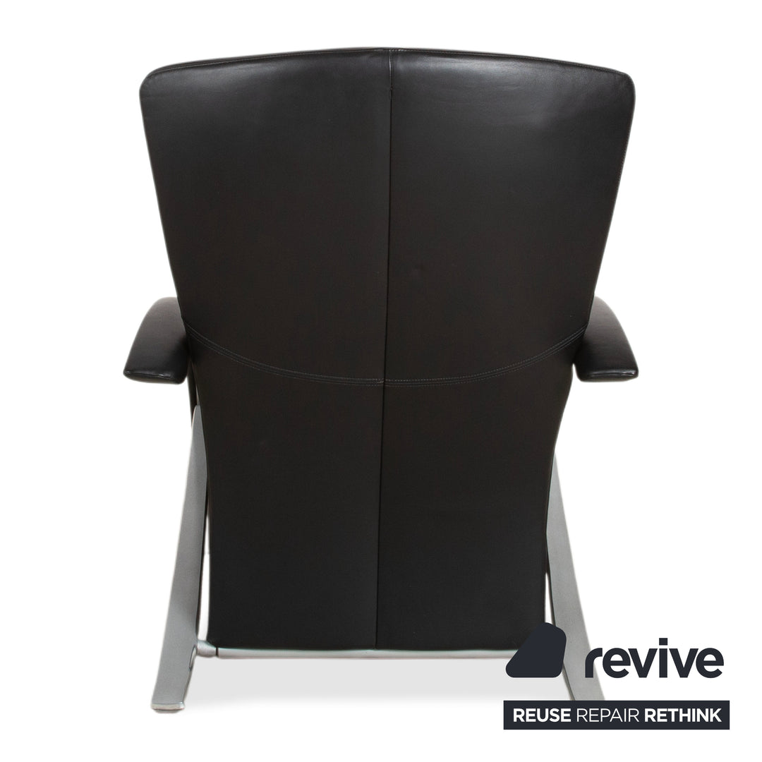 Rolf Benz 3100 Leather Armchair Black manual function