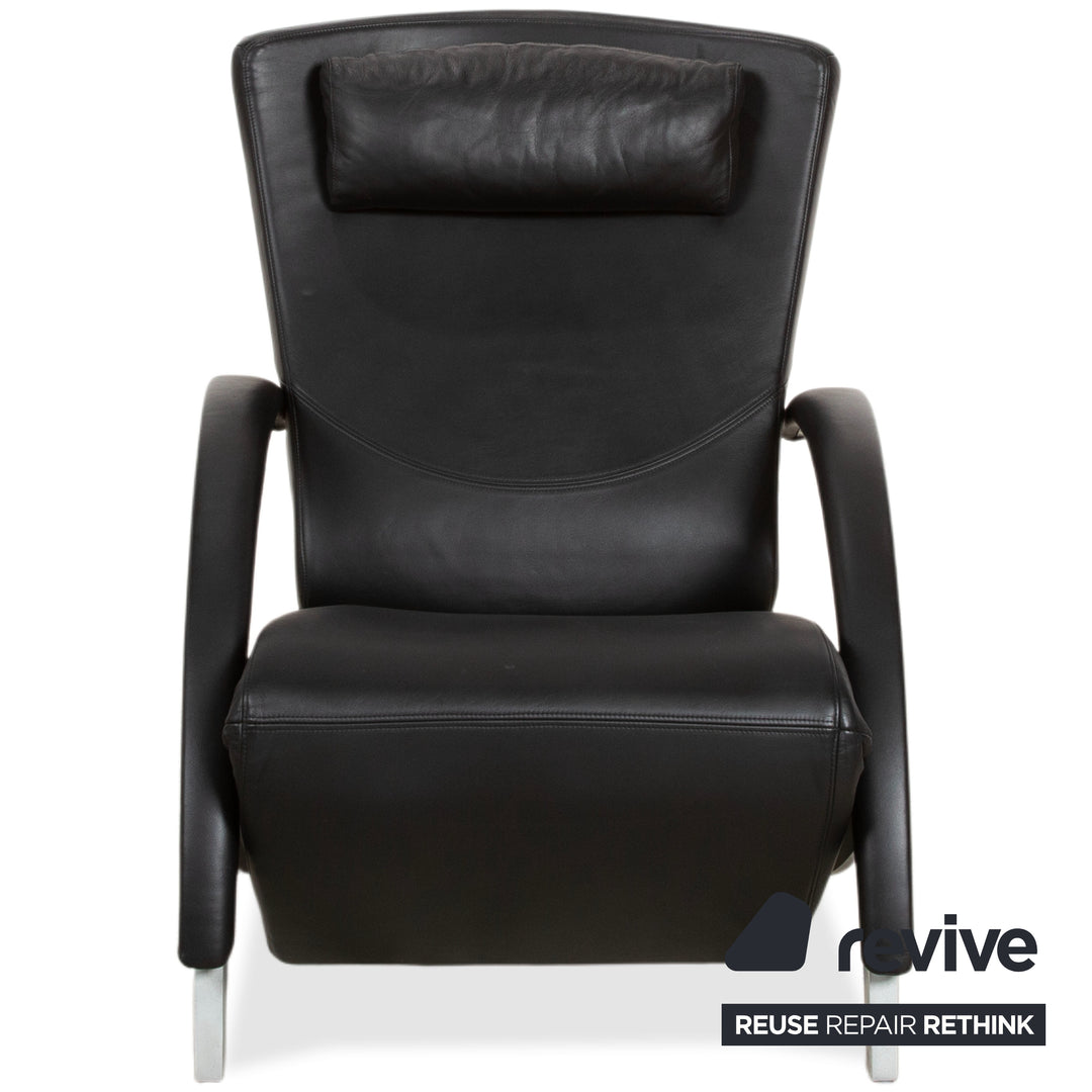 Rolf Benz 3100 Leather Armchair Black manual function