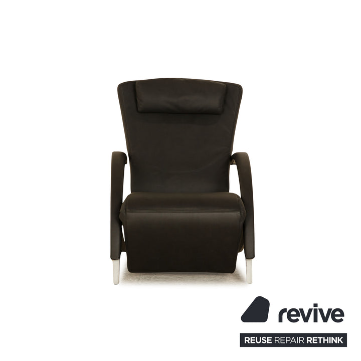 Rolf Benz 3100 vegan leather chair anthracite / black manual function new cover