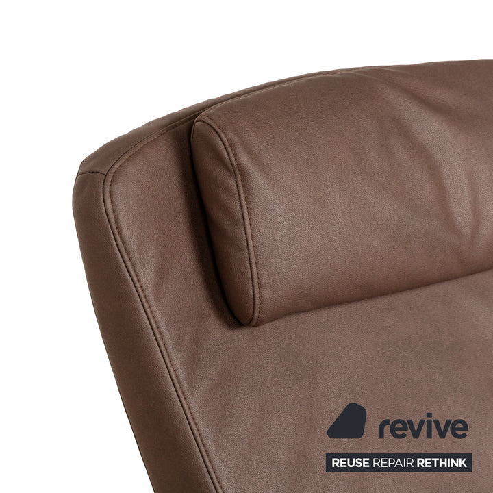 Rolf Benz 3100 armchair brown vegan leather relaxation function chocolate mocha mud new cover
