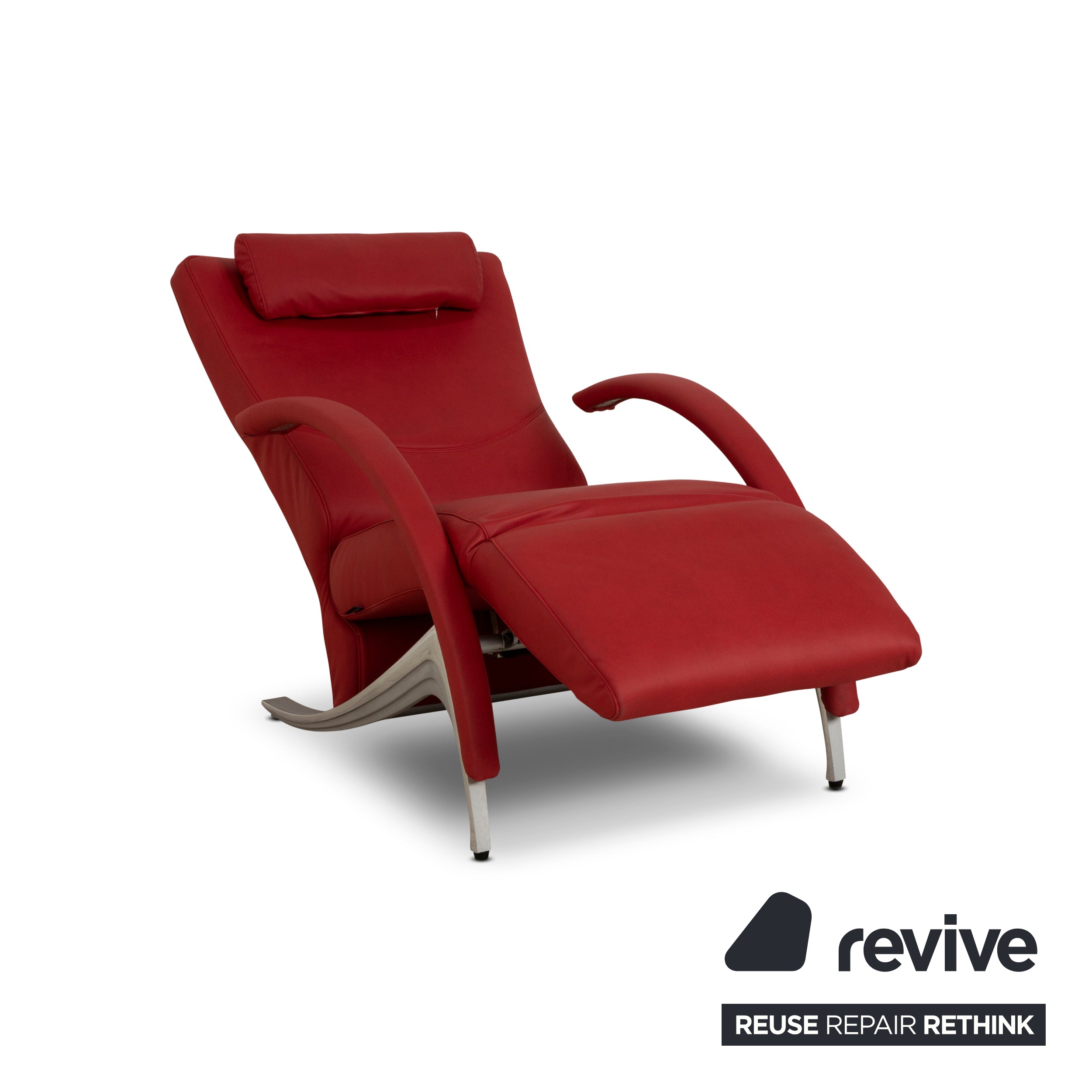 Rolf Benz 3100 armchair red vegan leather relaxation function new cover