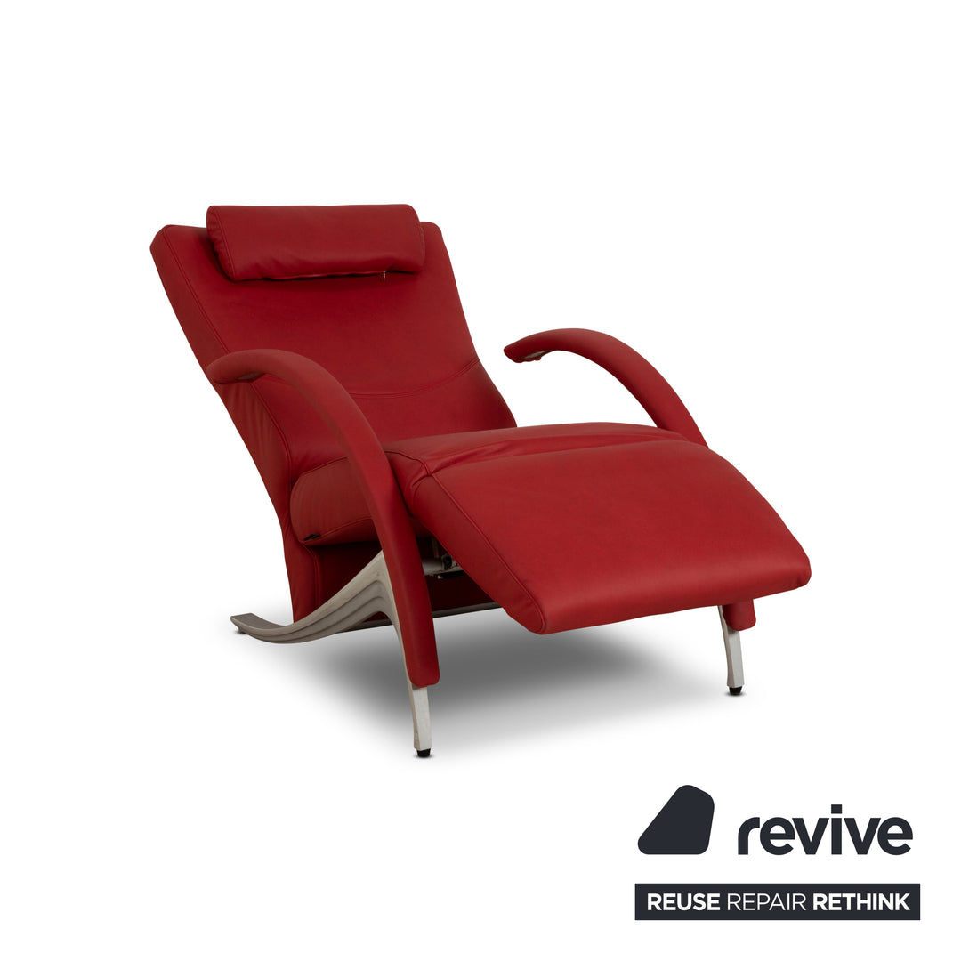 Rolf Benz 3100 armchair red vegan leather relaxation function new cover