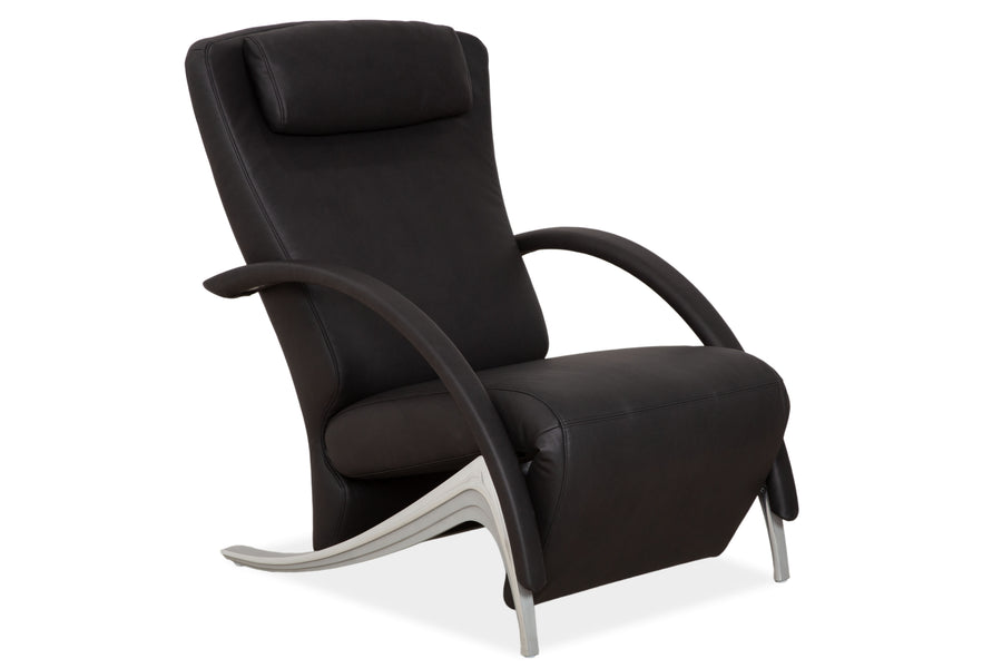 Rolf Benz 3100 Sessel veganes Leder Anthrazit Schwarz Neubezug