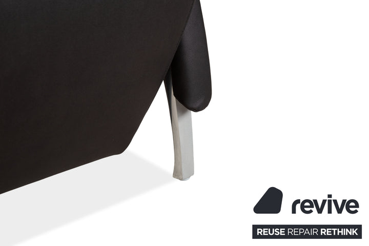 Rolf Benz 3100 Fauteuil cuir vegan anthracite noir retapissé