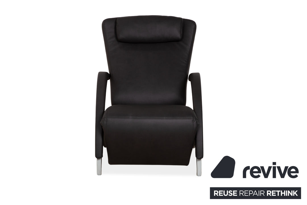 Rolf Benz 3100 Fauteuil cuir vegan anthracite noir retapissé