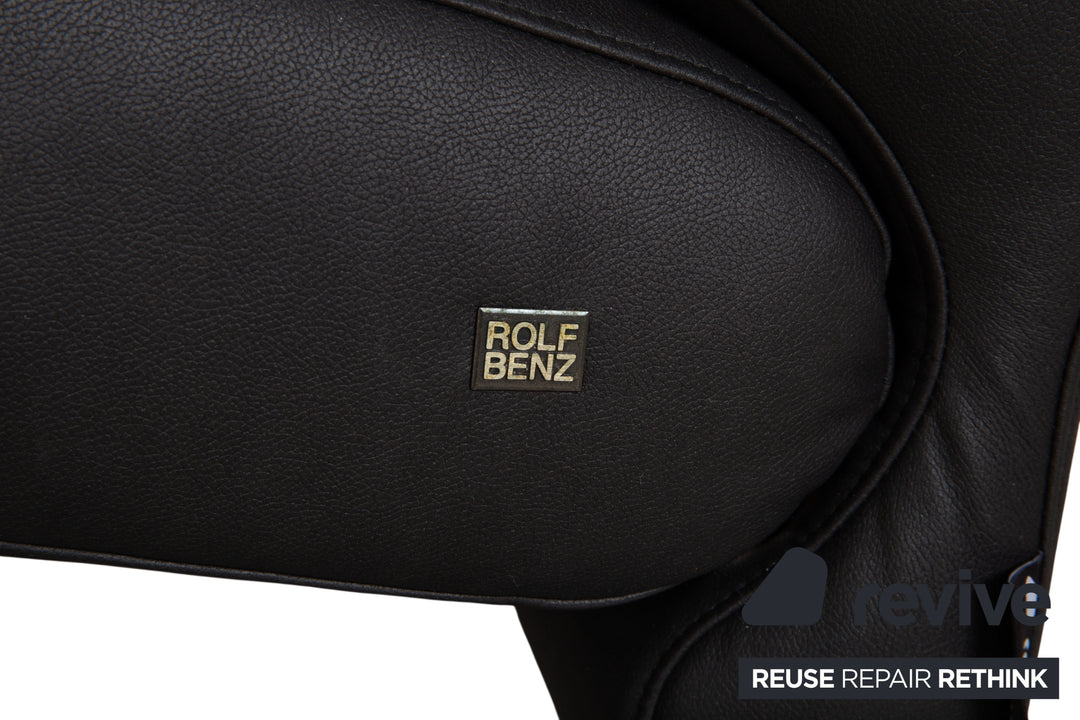 Rolf Benz 3100 Armchair Vegan Leather Anthracite Black Reupholstered