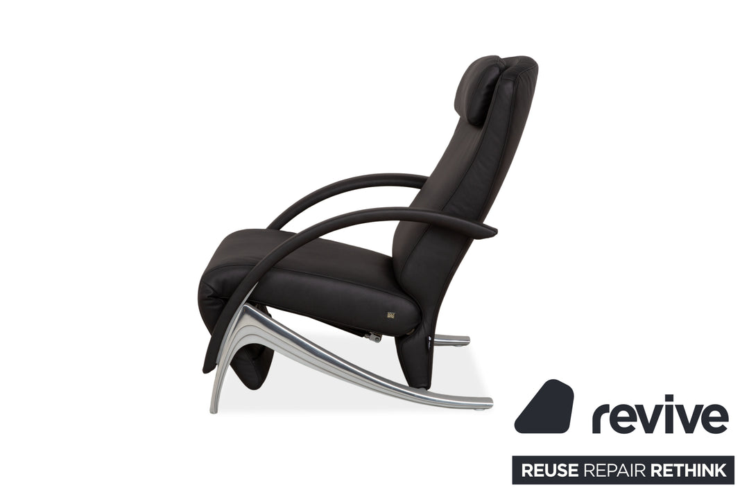 Rolf Benz 3100 Armchair Vegan Leather Anthracite Black Reupholstered