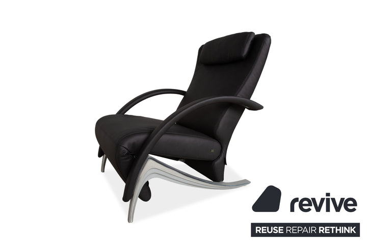 Rolf Benz 3100 Armchair Vegan Leather Anthracite Black Reupholstered