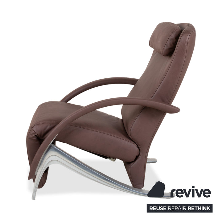 Rolf Benz 3100 Armchair Vegan Leather Brown Mokka Reupholstered GAVIN 105 Manual Function Recliner