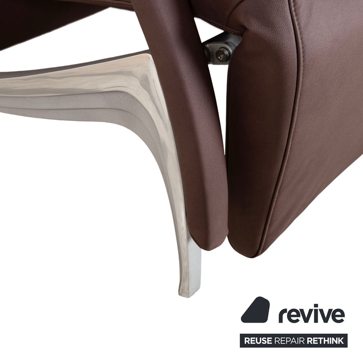 Rolf Benz 3100 Armchair Vegan Leather Brown Mokka Reupholstered GAVIN 105 Manual Function Recliner