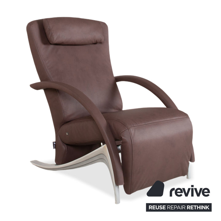 Rolf Benz 3100 Armchair Vegan Leather Brown Mokka Reupholstered GAVIN 105 Manual Function Recliner