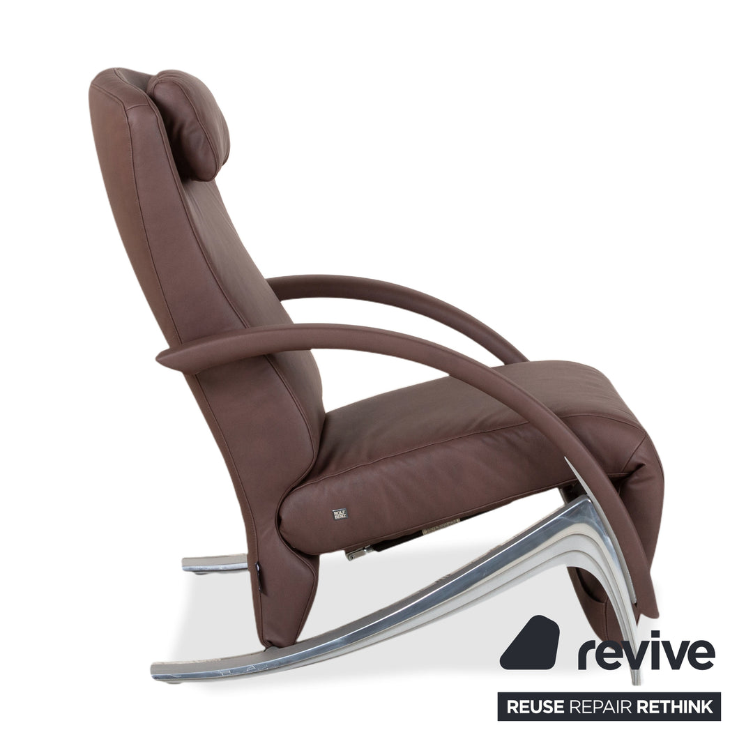 Rolf Benz 3100 Armchair Vegan Leather Brown Mokka Reupholstered GAVIN 105 Manual Function Recliner