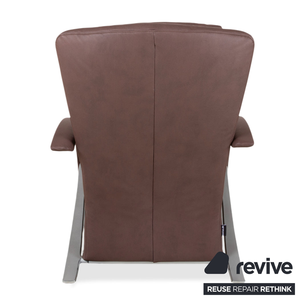 Rolf Benz 3100 Armchair Vegan Leather Brown Mokka Reupholstered GAVIN 105 Manual Function Recliner