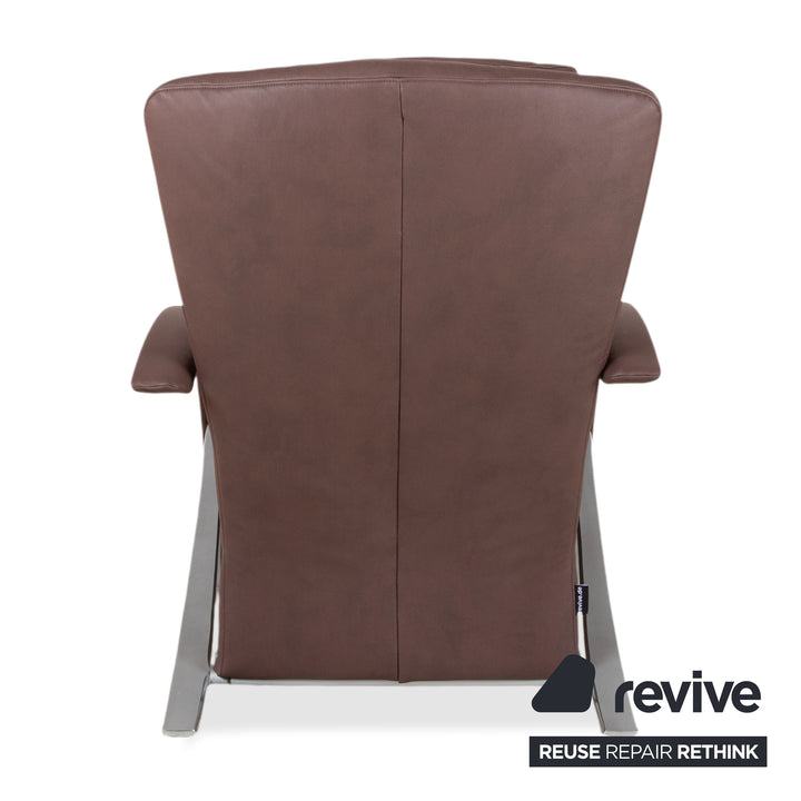 Rolf Benz 3100 Armchair Vegan Leather Brown Mokka Reupholstered GAVIN 105 Manual Function Recliner