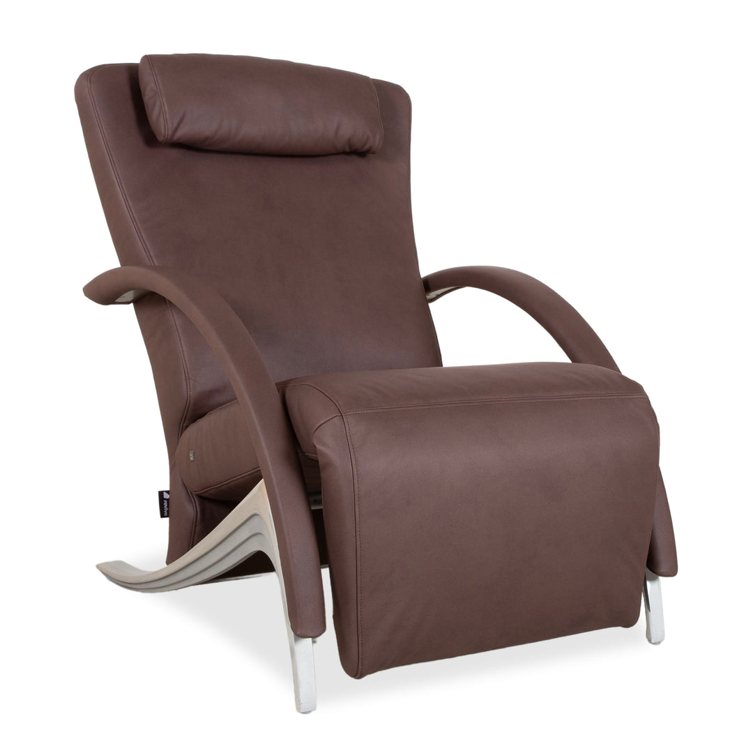 Rolf Benz 3100 Armchair Vegan Leather Brown Mokka Reupholstered GAVIN 105 Manual Function Recliner