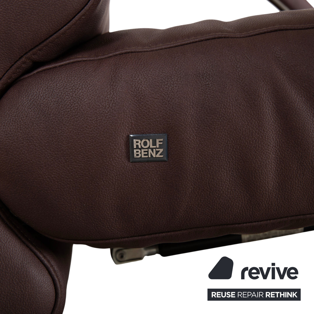Rolf Benz 3100 Armchair Vegan Leather Brown Mokka Reupholstered GAVIN 105 Manual Function Recliner